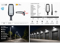 5 x led straatlamp 200w – 6400k koud wit - grijs – ip65 – florida-200 - afbeelding 5 van  5