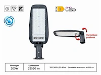 5 x led straatlamp 200w – 6400k koud wit - grijs – ip65 – florida-200