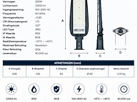 5 x led straatlamp 200w – 6400k koud wit - grijs – ip65 – florida-200 - afbeelding 5 van  6