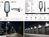 5 x led straatlamp 200w – 6400k koud wit - grijs – ip65 – florida-200 - afbeelding 6 van  6