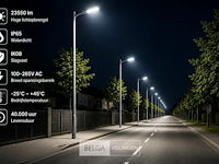 5 x led straatlamp 200w – 6400k koud wit - grijs – ip65 – florida-200 - afbeelding 4 van  6