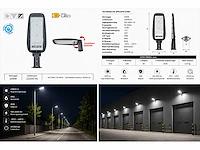 5 x led straatlamp 200w – 6400k koud wit - grijs – ip65 – florida-200 - afbeelding 5 van  5