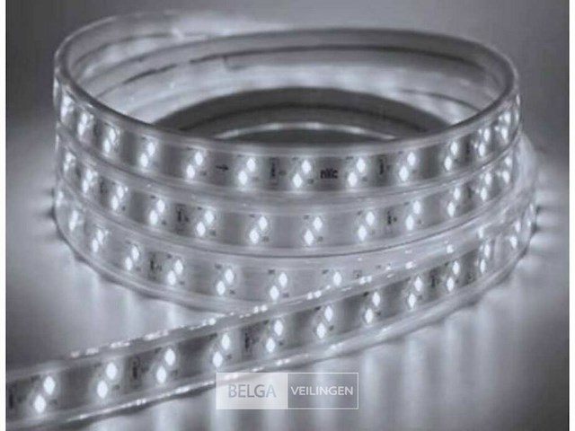 5 x led strip – 25 meter – 10w/m – blauw & koud wit – ip65 waterdicht - afbeelding 5 van  6