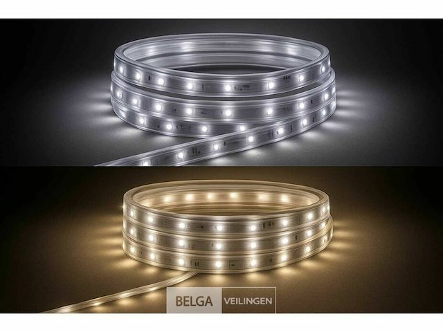 5 x led strip – 25 meter – 10w/m – wit & warm wit – ip65 waterdicht - afbeelding 2 van  6