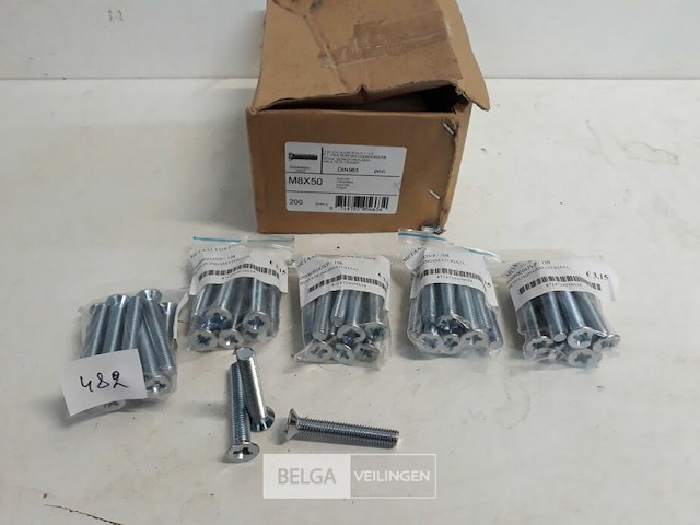 5 x metaalvijzen kruiskop m8x50 mm 10 stuks - afbeelding 1 van  3