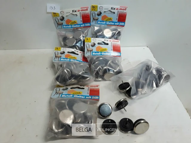 5 x meubelglijders met nagel 30 mm 16 stuks - afbeelding 1 van  3