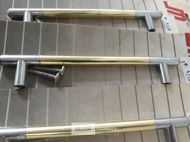 5 x meubelgreep chroom/vermessingd 128 mm - afbeelding 3 van  3