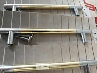 5 x meubelgreep chroom/vermessingd 128 mm - afbeelding 3 van  3