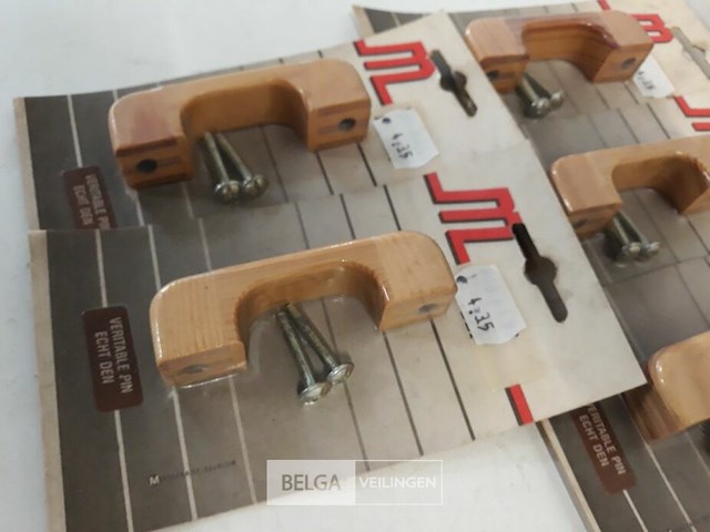 5 x meubelgreep hout beuk 64 mm - afbeelding 3 van  3