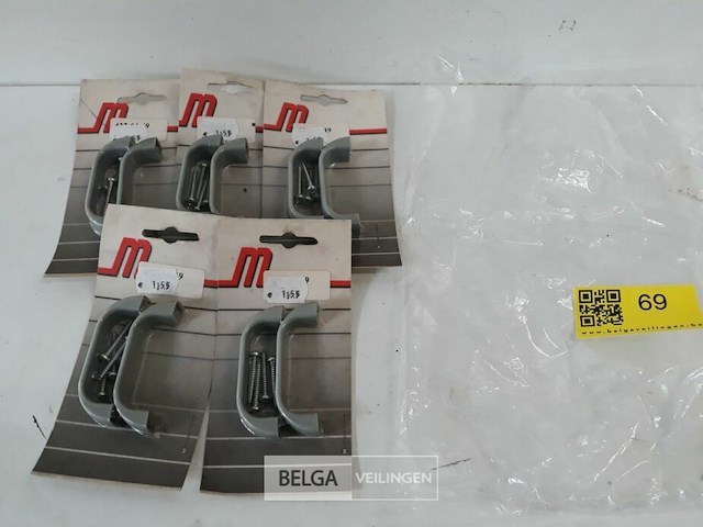 5 x meubelgreep pvc grijs 64 mm 2 stuks - afbeelding 2 van  3