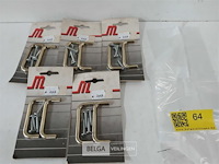 5 x meubelgreep zamak vermessingd 64 mm 2 stuks - afbeelding 2 van  3