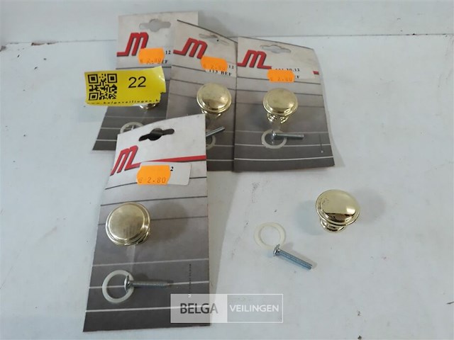 5 x meubeltop zamak messing 30 mm - afbeelding 2 van  3