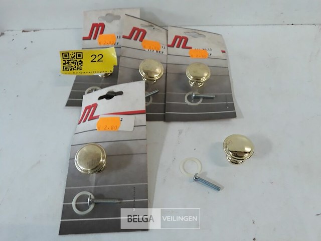 5 x meubeltop zamak messing 30 mm - afbeelding 1 van  3