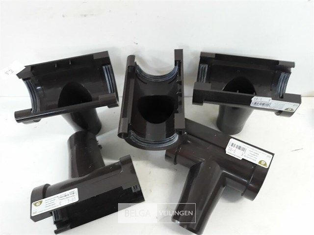 5 x middenspruitstuk 80mm bruin pvc regenafvoer - afbeelding 3 van  3