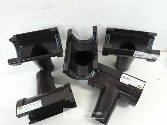 5 x middenspruitstuk 80mm bruin pvc regenafvoer - afbeelding 3 van  3