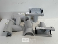 5 x middenspruitstuk 80mm licht griijs pvc regenafvoer - afbeelding 1 van  3