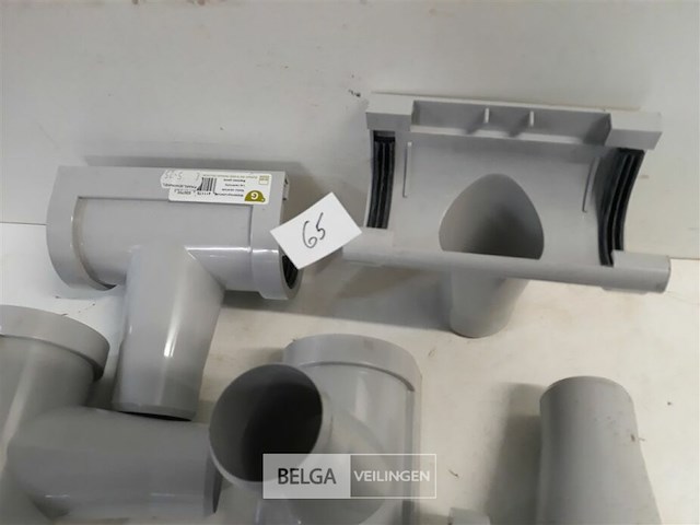 5 x middenspruitstuk 80mm licht griijs pvc regenafvoer - afbeelding 3 van  3