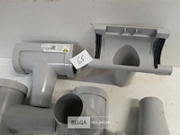 5 x middenspruitstuk 80mm licht griijs pvc regenafvoer - afbeelding 3 van  3