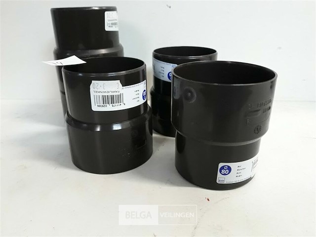 5 x mof 80 mm bruin pvc regenafvoer - afbeelding 3 van  3
