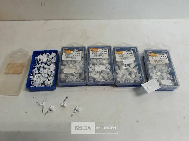 5 x nagelklemmen wit 6 mm 50 stuks - afbeelding 2 van  3