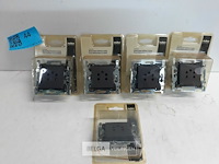 5 x niko inbouw stopcontact telefoon 5polig antraciet - afbeelding 2 van  3
