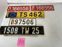 5 x oude nummerplaat voor auto - afbeelding 1 van  1