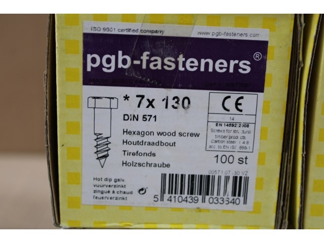 5 x pgbfast houtdraadbout din 571 ø7x130 tvz/100 - afbeelding 2 van  3
