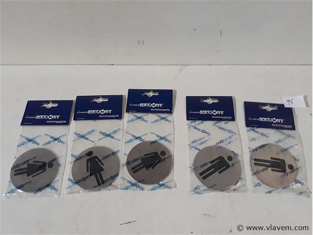 5 x pictogram toilet inox - afbeelding 1 van  2