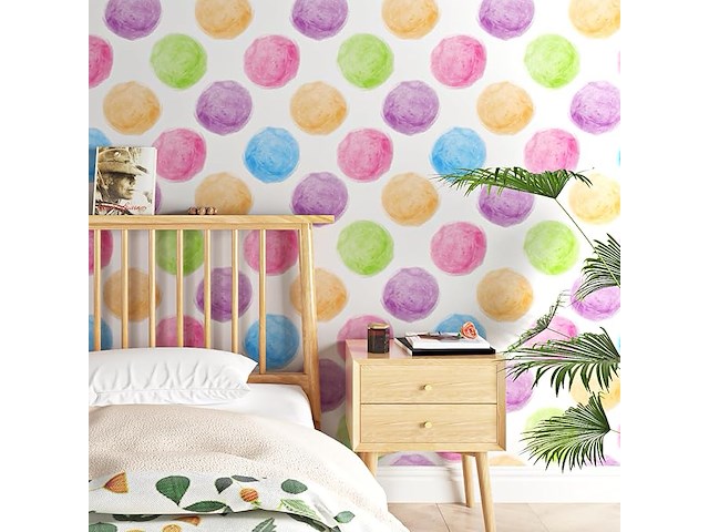 5 x rewallpaper polka dot behang (zelfklevend) - afbeelding 4 van  4