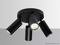5 x ronde opbouwspot – 4 x gu10 – draaibare spots – zwart - afbeelding 2 van  6