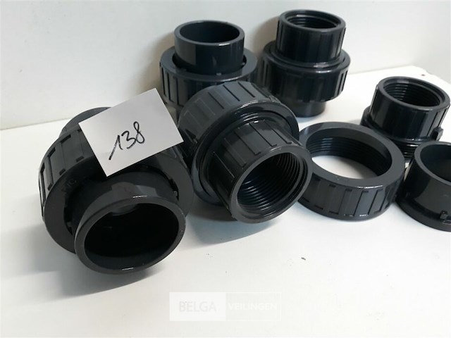 5 x schroefkoppeling drukleiding 5/4 – 40 mm pvc - afbeelding 3 van  3