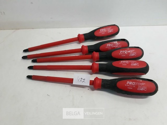 5 x schroevendraaier kruis ph 3 witte vde - afbeelding 2 van  3