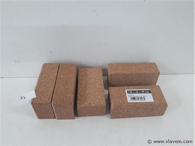 5 x schuurblok kurk 120x60x40mm - afbeelding 1 van  2