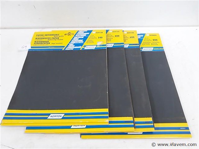 5 x schuurpapier waterproof mix korrels 3 vellen - afbeelding 1 van  2