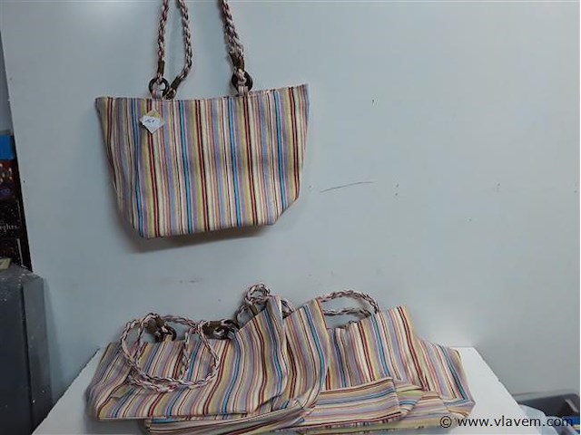 5 x shoppingtas met rits - afbeelding 1 van  2