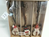 5 x sneeuwman 6 stuks op schup 18 cm 3 assorti - afbeelding 3 van  3