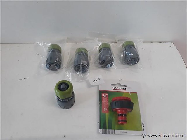 5 x snelkoppeling + 1 x kraanstuk - afbeelding 1 van  2