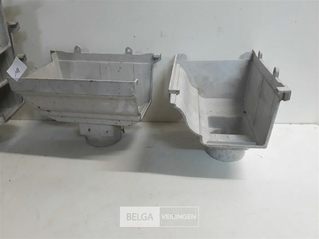 5 x spruitstuk links 160mm licht grijs pvc regenafvoer - afbeelding 3 van  3