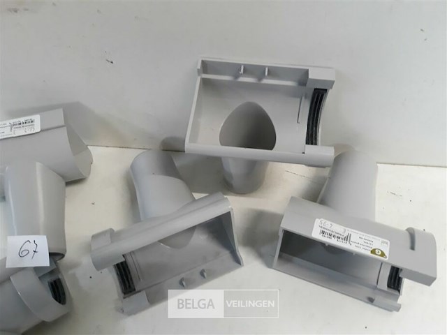5 x spruitstuk links 80mm licht grijs pvc regenafvoer - afbeelding 3 van  3