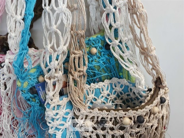 5 x strandtas met rits mix kleuren - afbeelding 3 van  3