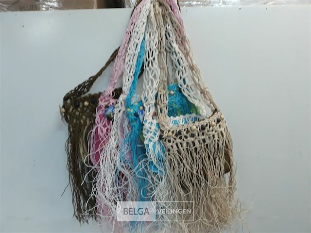 5 x strandtas met rits mix kleuren - afbeelding 1 van  3