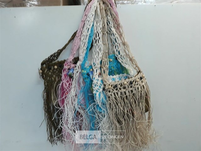5 x strandtas met rits mix kleuren - afbeelding 1 van  3