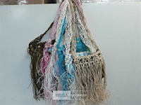5 x strandtas met rits mix kleuren - afbeelding 1 van  3