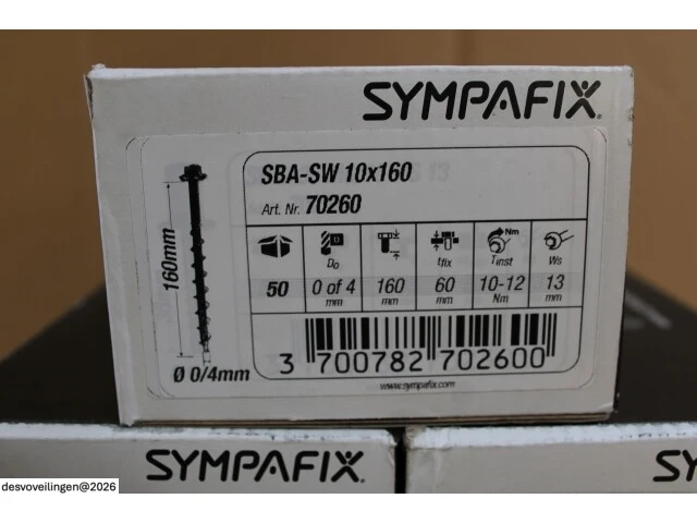 5 x sympafix gasbeton / cellenbetonschroef sba-sw 10x160, met zeskantkop (50st) - afbeelding 3 van  4
