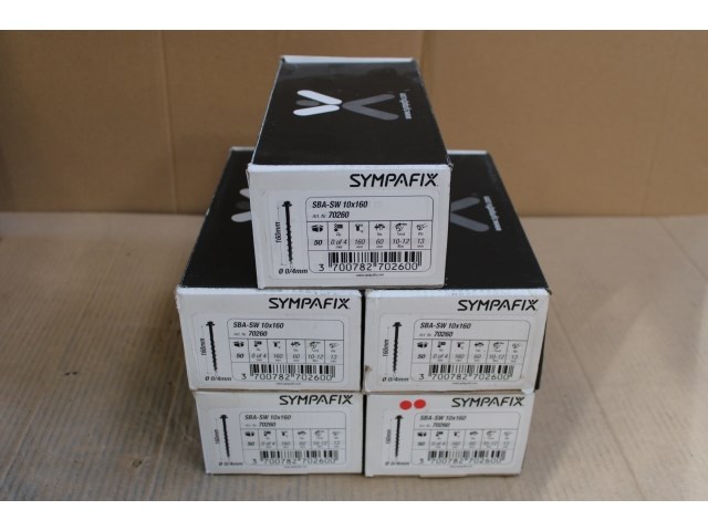 5 x sympafix gasbeton / cellenbetonschroef sba-sw 10x160, met zeskantkop (50st) - afbeelding 1 van  3