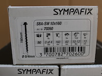 5 x sympafix gasbeton / cellenbetonschroef sba-sw 10x160, met zeskantkop (50st) - afbeelding 2 van  3