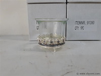 5 x t-lichthouder glas op metalen voet 6 cm - afbeelding 2 van  2