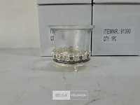 5 x t-lichthouder glas op metalen voet 6 cm - afbeelding 3 van  3