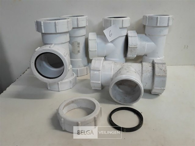 5 x t-stuk 50 mm pvc dichting wit - afbeelding 3 van  3