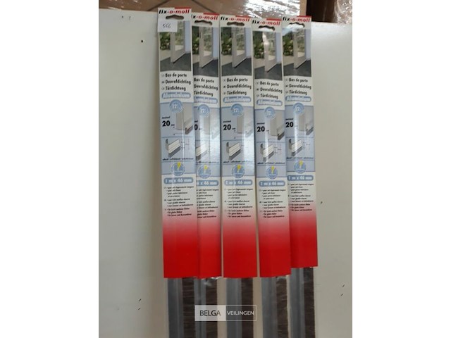 5 x tochtstrip met borstel 100 cm alu - afbeelding 3 van  3